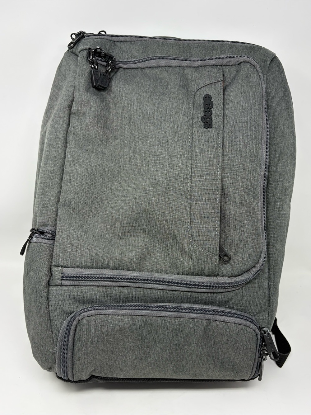 eBags Pro Slim Laptop Backpack Professional Weekender Travel Bag - Gray/Orange